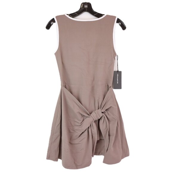NWT Abercrombie YPB Tie Game Dress with Built-In Shorts & Shelf Bra in Brown (S) - Picture 1 of 8